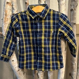 Mayoral size 9 months fleeced line plaid shirt